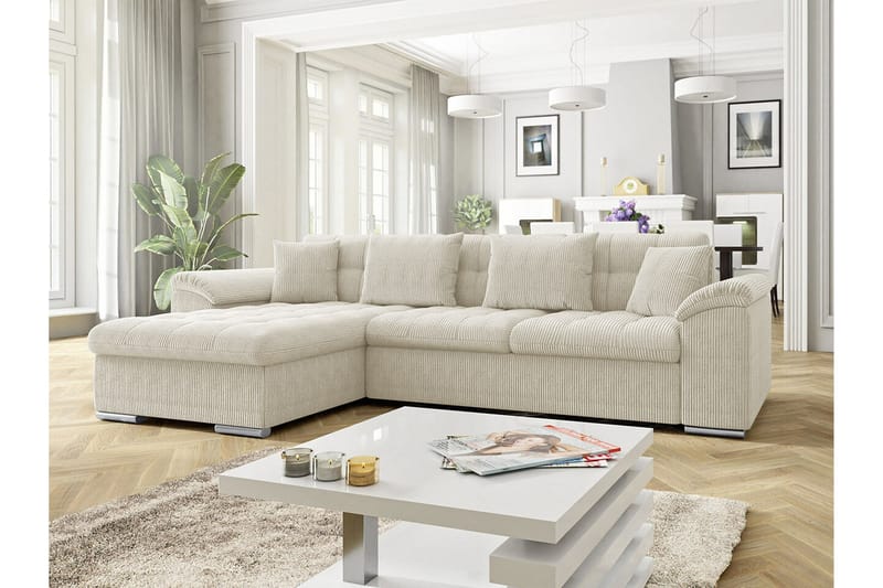 Camior 3-seters Hjørnesovesofa - Beige/Lys Beige - Møbler - Sofaer - Sovesofaer