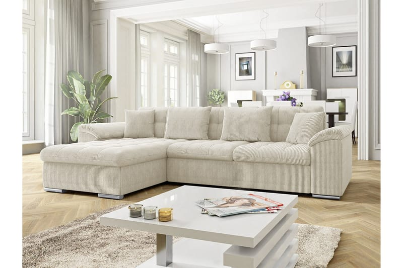 Camior 3-seters Hjørnesovesofa - Beige/Lys Beige - Sovesofaer - Hjørnesovesofa