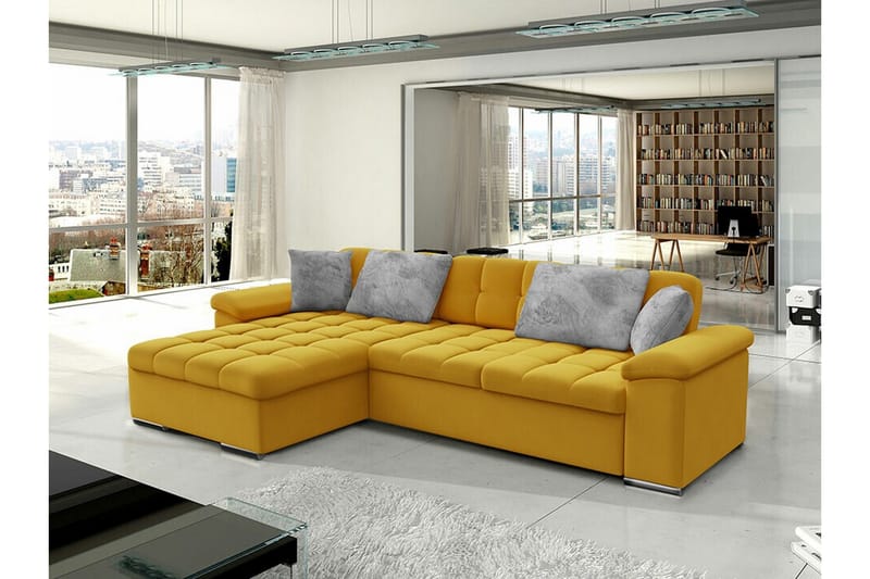 Camior 3-seters Hjørnesovesofa - Gul - Møbler - Sofaer - Sovesofaer