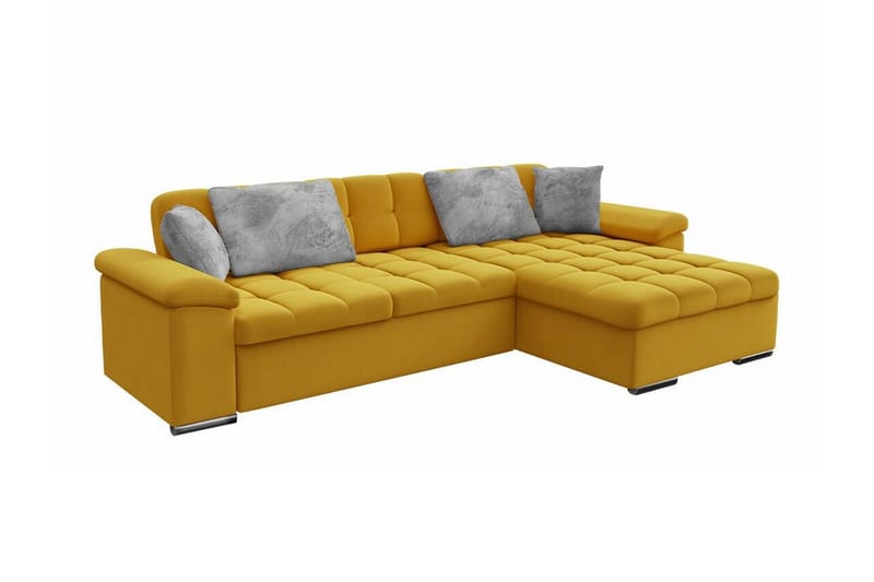 Camior 3-seters Hjørnesovesofa - Gul - Møbler - Sofaer - Sovesofaer