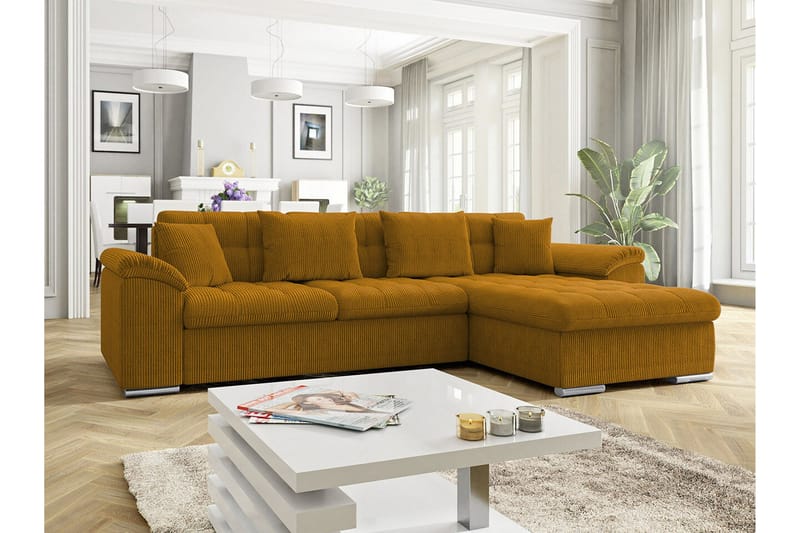 Camior 3-seters Hjørnesovesofa - Gul - Møbler - Sofaer - Sovesofaer