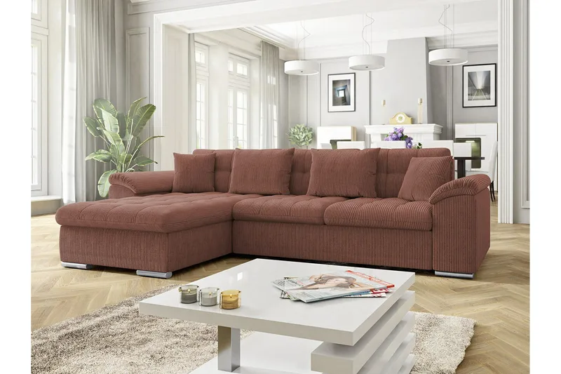Camior 3-sits Hörnbäddsoffa Brown - Møbler - Sofaer - Sovesofaer