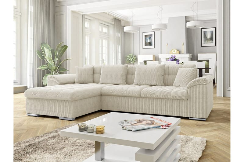 Camior 3-sits Hörnbäddsoffa NO_BRAND Beige/Light beige - Møbler - Sofaer - Sovesofaer