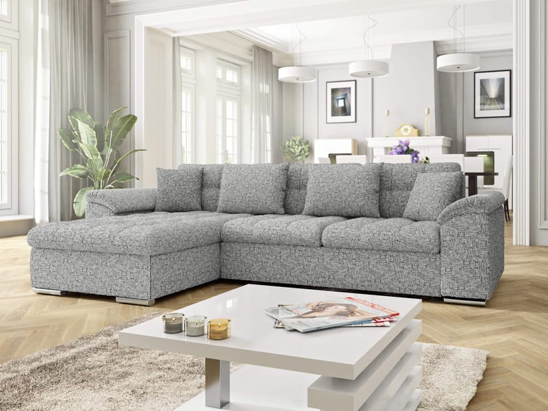 Camior 4-seters sovesofa med divan, venstrevendt - Grå - Møbler - Sofaer - Sovesofaer