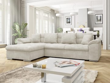 Camior 4-seters sovesofa med divan, venstrevendt - Lys beige - Møbler - Sofaer - Sovesofaer