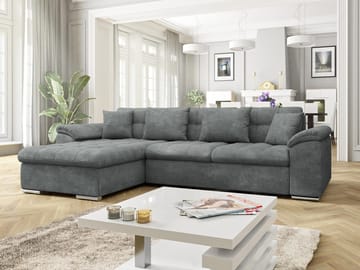 Camior 4-seters sovesofa med divan, venstrevendt - Mørkegrå - Møbler - Sofaer - Sovesofaer