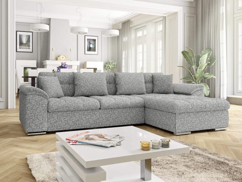 Camior 4-seters sovesofa med sjeselong, høyrevendt - Grå - Møbler - Sofaer - Sovesofaer