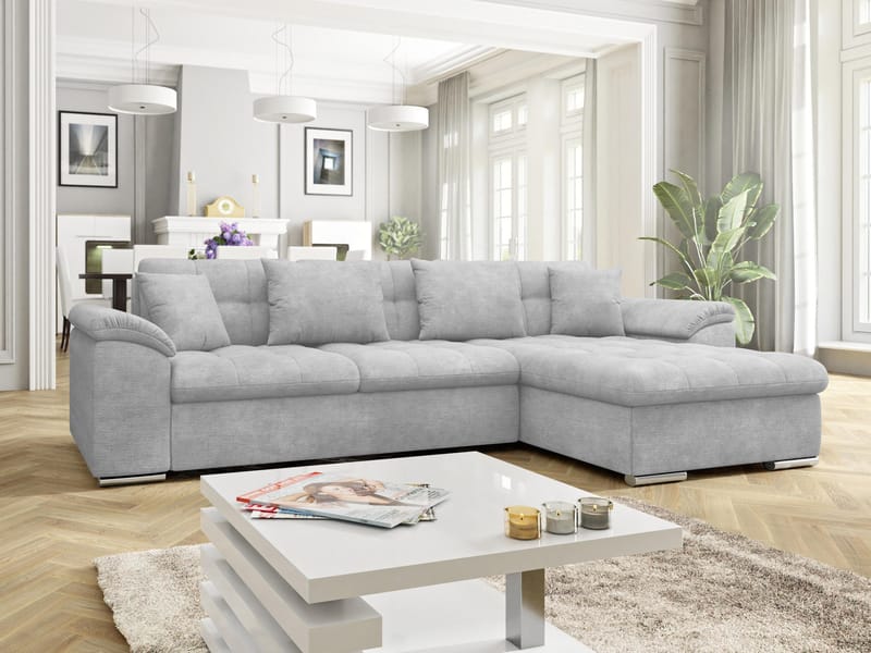 Camior 4-seters sovesofa med sjeselong, høyrevendt - grå - Møbler - Sofaer - Sovesofaer