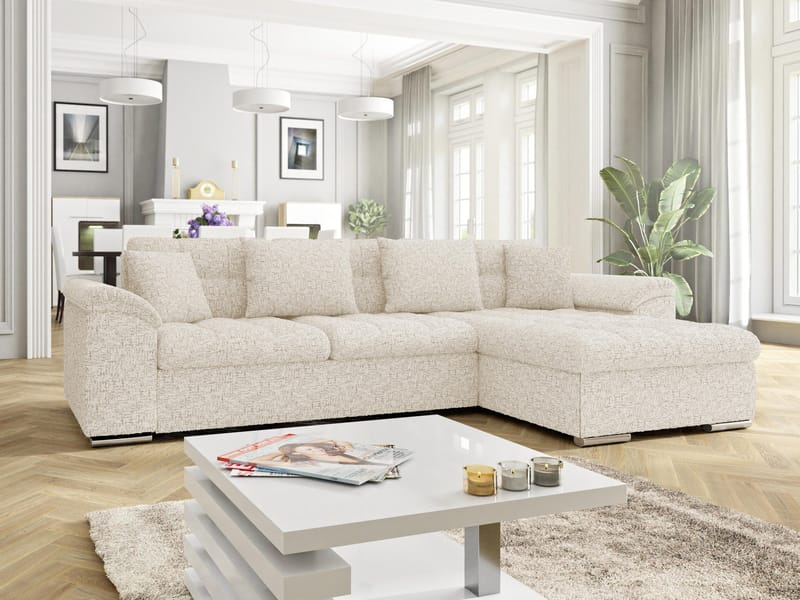 Camior 4-seters sovesofa med sjeselong, høyrevendt - Offwhite - Møbler - Sofaer - Sovesofaer