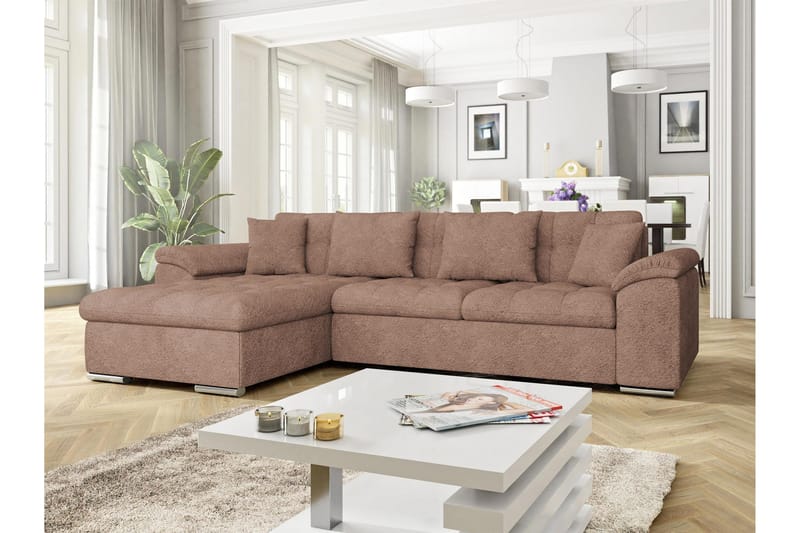 Camior Sovesofa Med 3-Seters Divan - Beige - Møbler - Sofaer - Sovesofaer
