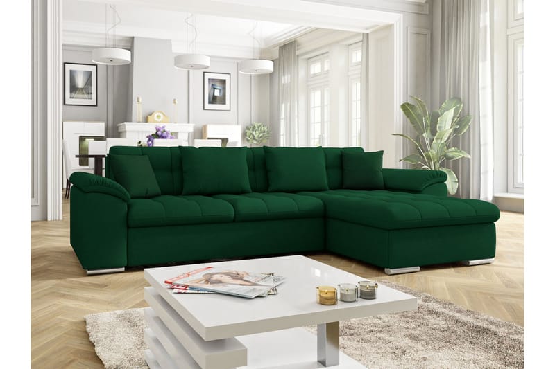 Camior Sovesofa Med 3-Seters Divan - Grønn - Møbler - Sofaer - Sovesofaer