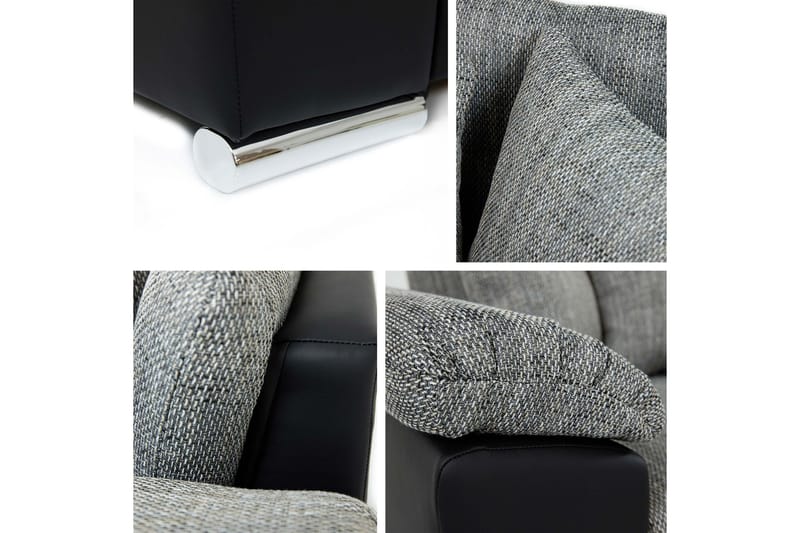 Camior Sovesofa Med 3-Seters Divan - Hvit/Sort - Møbler - Sofaer - Sovesofaer