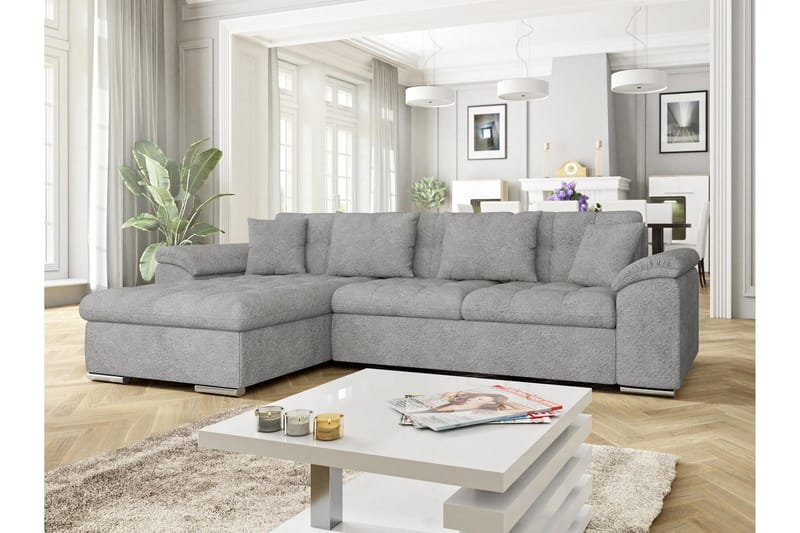 Camior Sovesofa Med 3-Seters Divan, Hvit/Sort