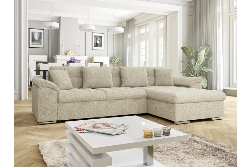 Camior Sovesofa med Divan 3-seter - Beige - Møbler - Sofaer - Sovesofaer
