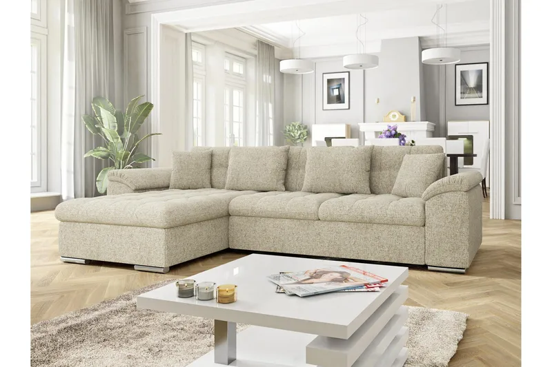 Camior Sovesofa med Divan 3-seter - Beige - Møbler - Sofaer - Sovesofaer