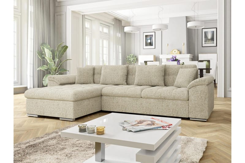 Camior Sovesofa med Divan 3-seter - Beige - Møbler - Sofaer - Sovesofaer