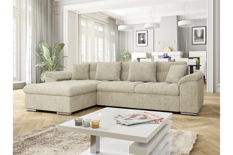 Camior Sovesofa med Divan 3-seter - Beige - Møbler - Sofaer - Sovesofaer