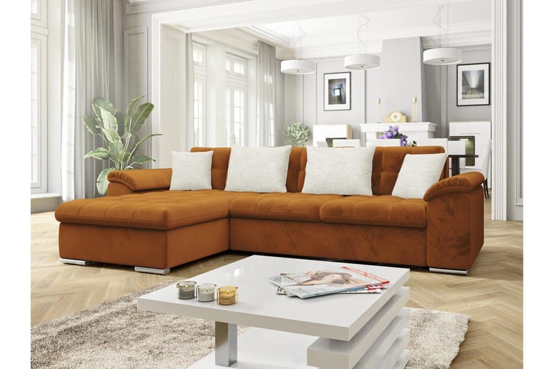 Camior Sovesofa med Divan 3-seter - Oransje - Møbler - Sofaer - Sovesofaer