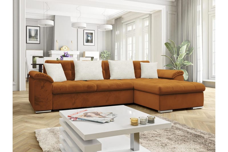 Camior Sovesofa med Divan 3-seter - Oransje - Møbler - Sofaer - Sovesofaer