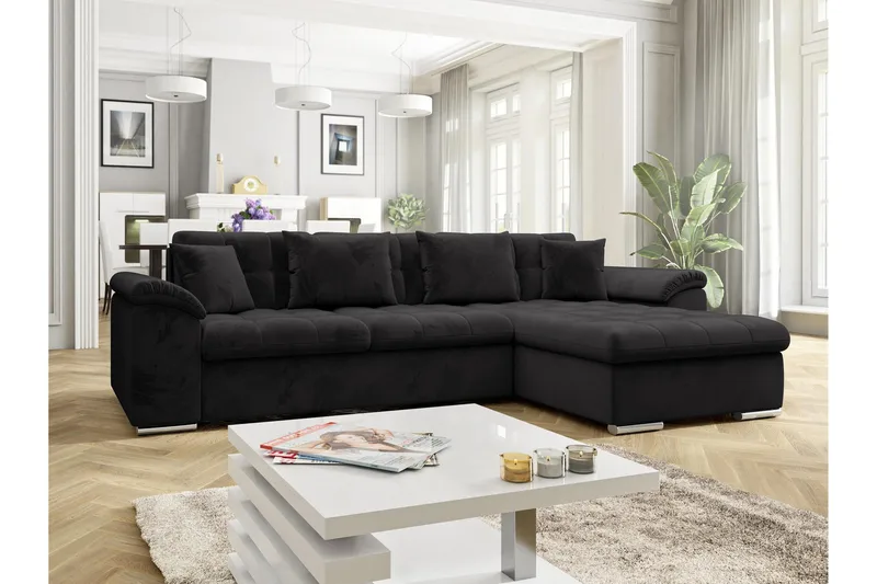 Camior Sovesofa med Divan 3-seter - Svart - Møbler - Sofaer - Sovesofaer