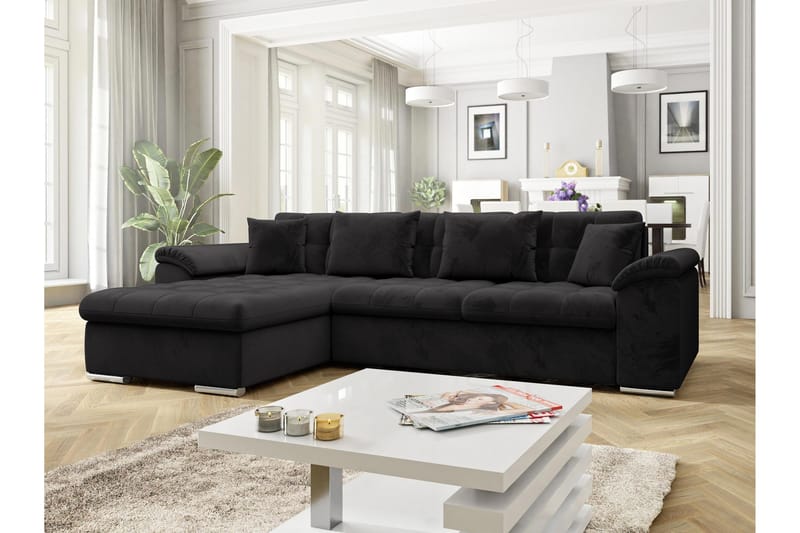 Camior Sovesofa med Divan 3-seter - Svart - Møbler - Sofaer - Sovesofaer