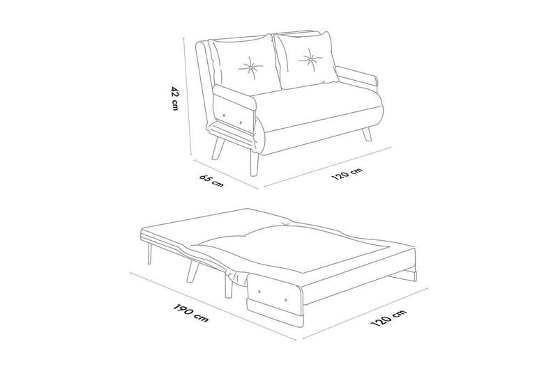 Canelo Sovesofa 2-sits - Krem - Møbler - Sofaer - Sovesofaer