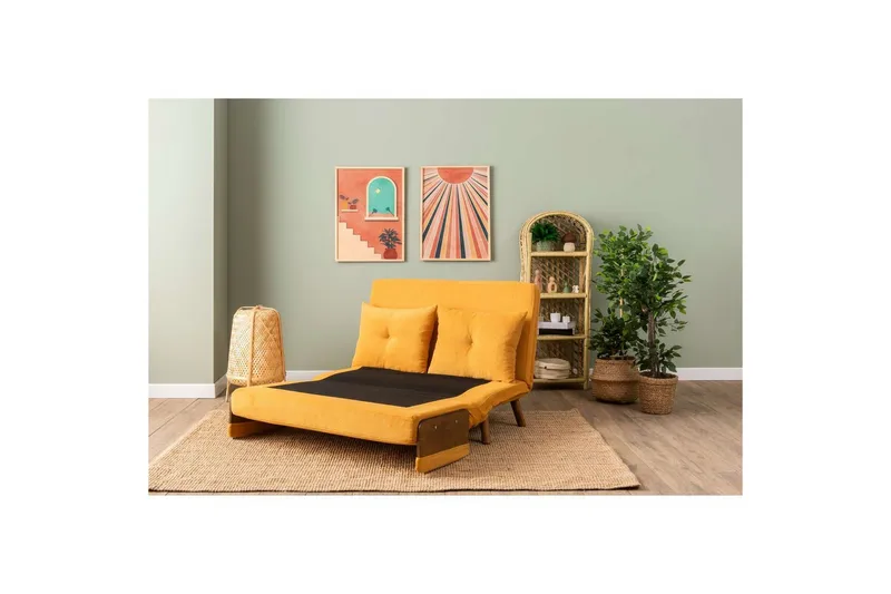 Canelo Sovesofa 2-sits - Sennepsgul - Møbler - Sofaer - Sovesofaer