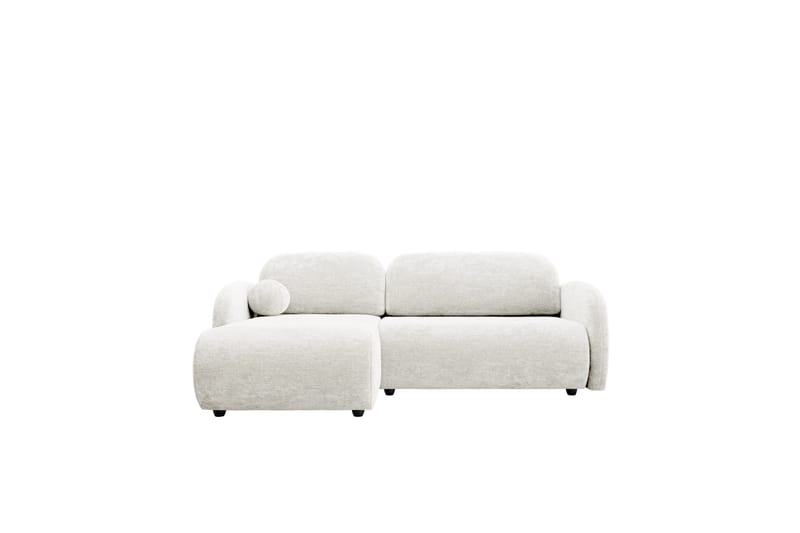 Carve 2-seter Venstrevendt L-formet Sovesofa med Sjeselong i Stoff, Hvit