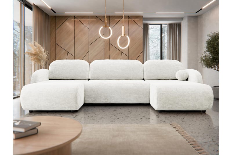 Carve Sovesofa Dobbel Divan 3-Seter - Hvit - Møbler - Sofaer - Sovesofaer