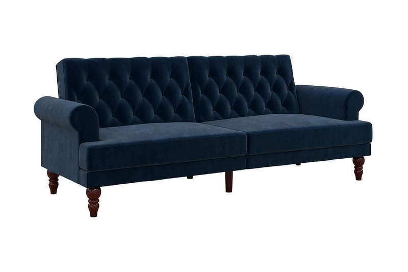 Cassidy 2-seters Sovesofa Fløyel/Blå - Novogratz - Møbler - Sofaer - Sovesofaer