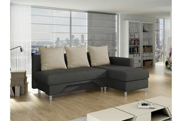 Castlebay 3-seter Høyre Hjørnesovesofa 130x197 cm med Oppbevaring i Fløyel - Mørkegrå - Møbler - Sofaer - Sovesofaer