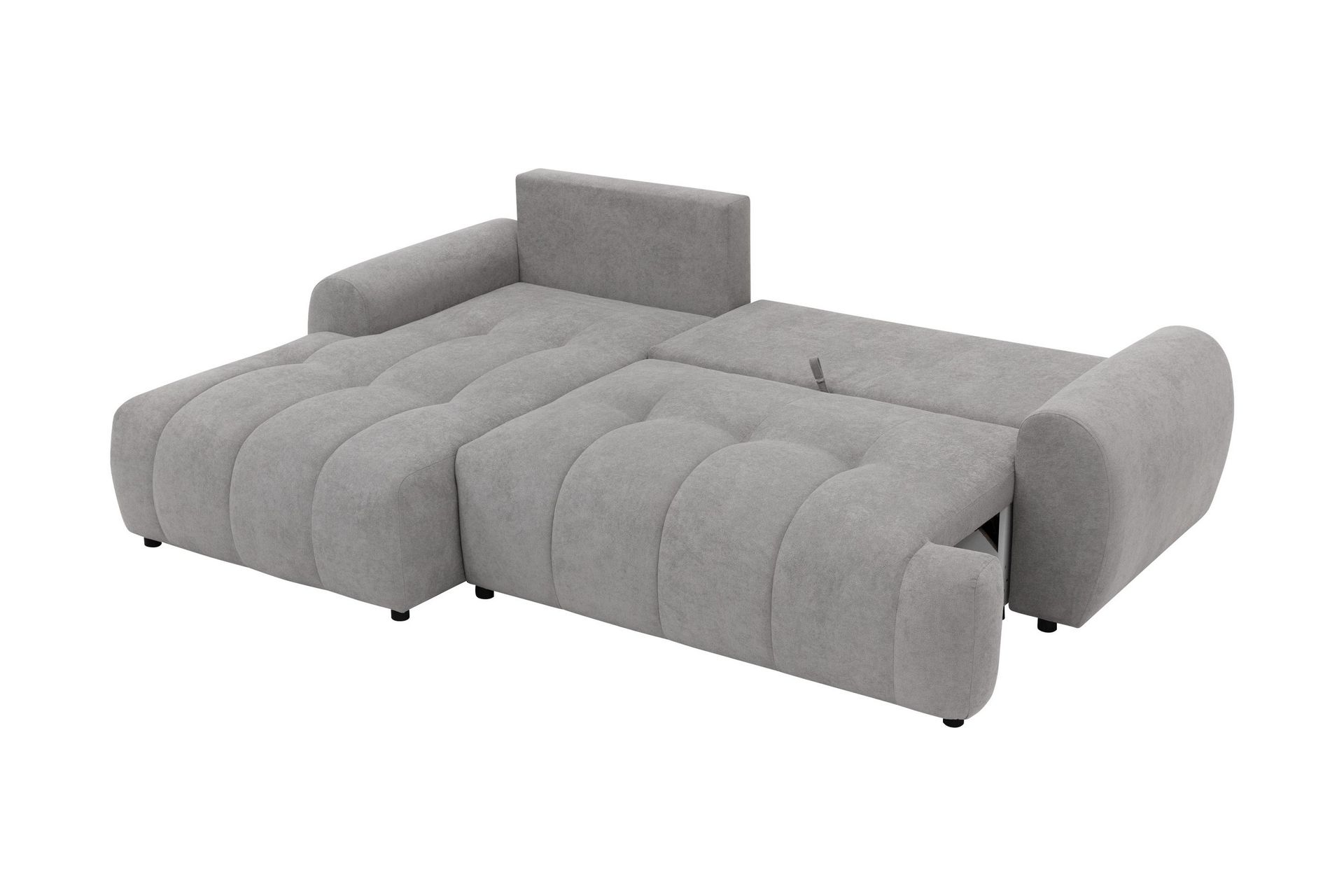 Ceibo Sovesofa med Sjeselong 3-seter i Plysj - Grå - Møbler - Sofaer - Sovesofaer