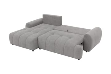 Ceibo Sovesofa med Sjeselong 3-seter i Plysj - Grå - Møbler - Sofaer - Sovesofaer