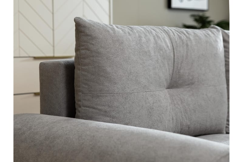 Ceibo Sovesofa med Sjeselong 3-seter i Plysj - Beige - Møbler - Sofaer - Sovesofaer