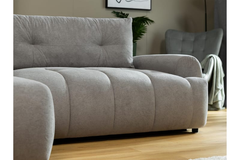 Ceibo Sovesofa med Sjeselong 3-seter i Plysj - Beige - Møbler - Sofaer - Sovesofaer