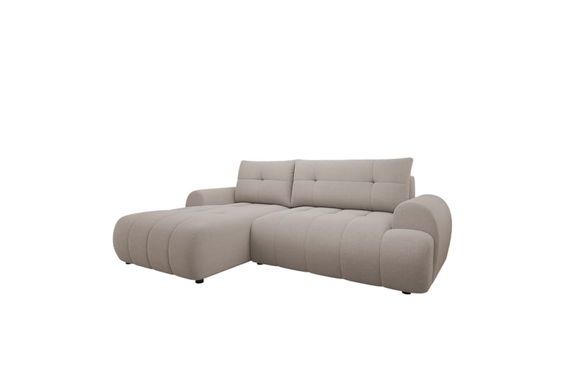 Ceibo Sovesofa med Sjeselong 3-seter i Plysj - Grå - Møbler - Sofaer - Sovesofaer