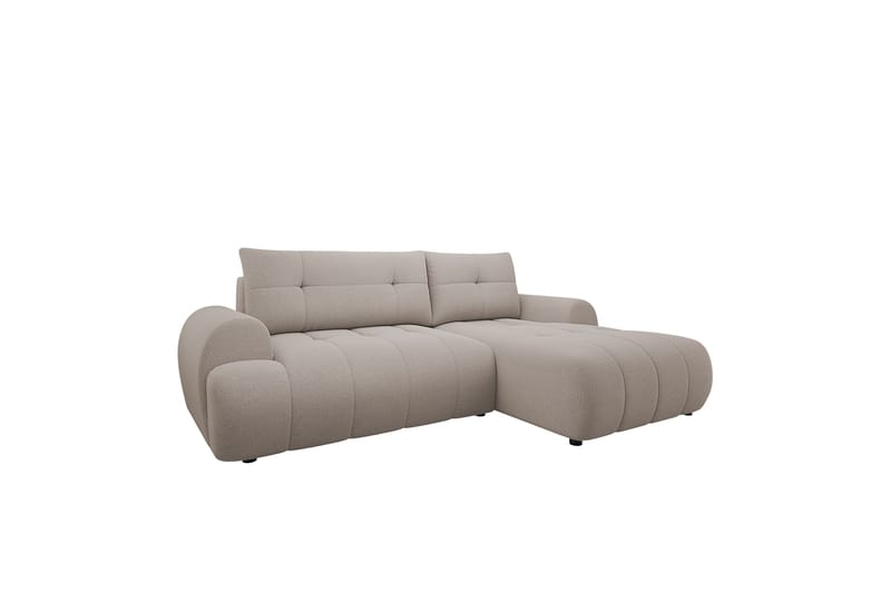 Ceibo Sovesofa med Sjeselong 3-seter i Plysj - Grå - Møbler - Sofaer - Sovesofaer
