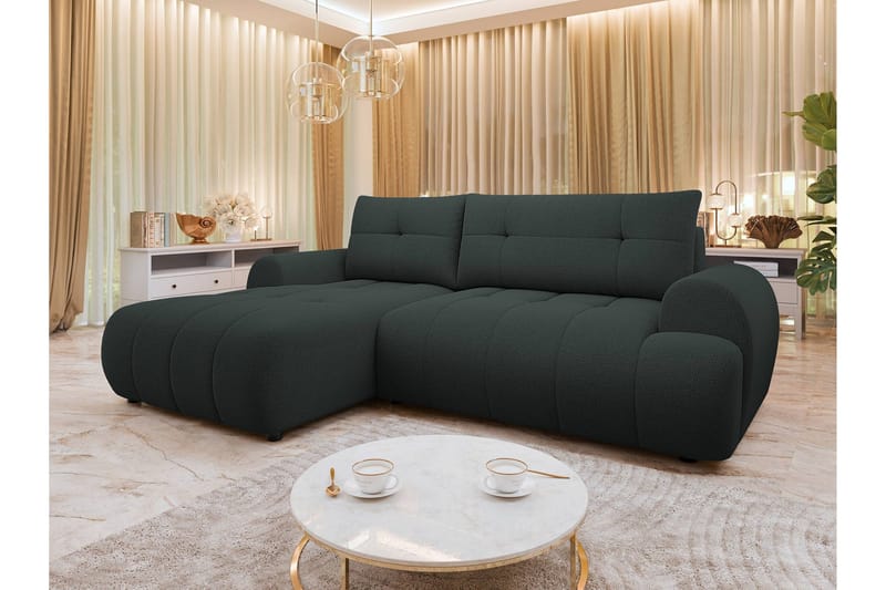 Ceibo Sovesofa med Sjeselong 3-seter - Svart - Møbler - Sofaer - Sovesofaer