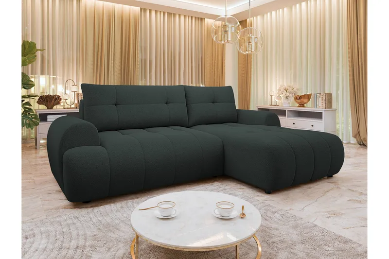 Ceibo Sovesofa med Sjeselong 3-seter - Svart - Møbler - Sofaer - Sovesofaer