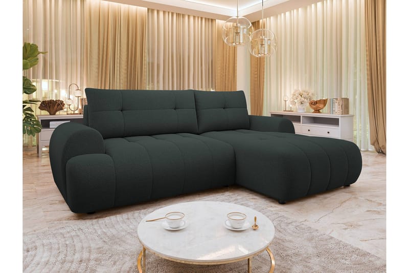 Ceibo Sovesofa med Sjeselong 3-seter - Svart - Møbler - Sofaer - Sovesofaer