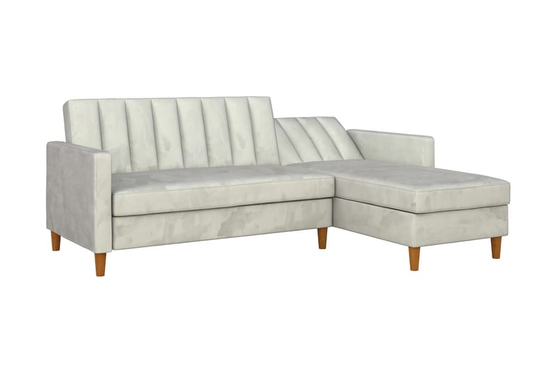 Celine 3-sits Divansovesofa Fløyel/Lysegrå - Dorel Home - Møbler - Sofaer - Sovesofaer - Sovesofa divan
