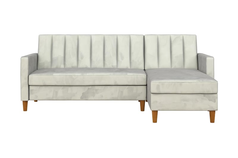 Celine 3-sits Divansovesofa Fløyel/Lysegrå - Dorel Home - Møbler - Sofaer - Sovesofaer - Sovesofa divan