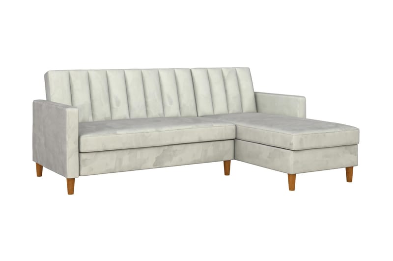 Celine 3-sits Divansovesofa Fløyel/Lysegrå - Dorel Home - Sovesofa divan - Fløyel sofaer - Sovesofaer