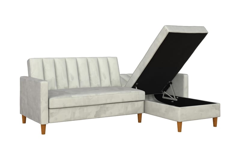 Celine 3-sits Divansovesofa Fløyel/Lysegrå - Dorel Home - Sovesofa divan - Fløyel sofaer - Sovesofaer