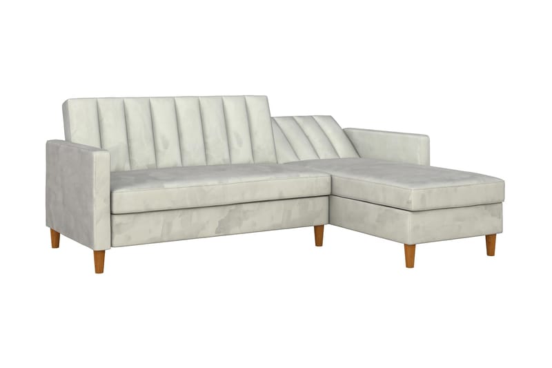 Celine 3-sits Divansovesofa Fløyel/Lysegrå - Dorel Home - Sovesofa divan - Fløyel sofaer - Sovesofaer