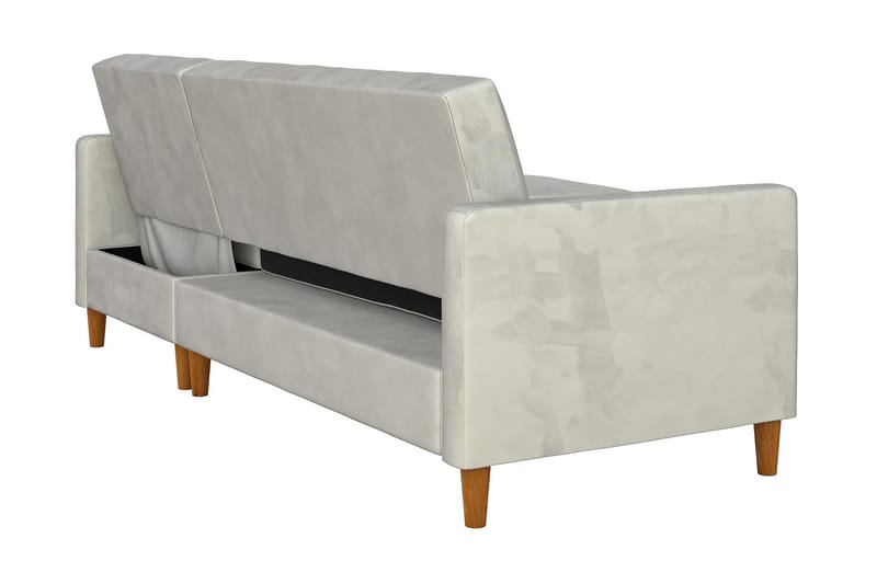 Celine 3-sits Divansovesofa Fløyel/Lysegrå - Dorel Home - Sovesofa divan - Fløyel sofaer - Sovesofaer