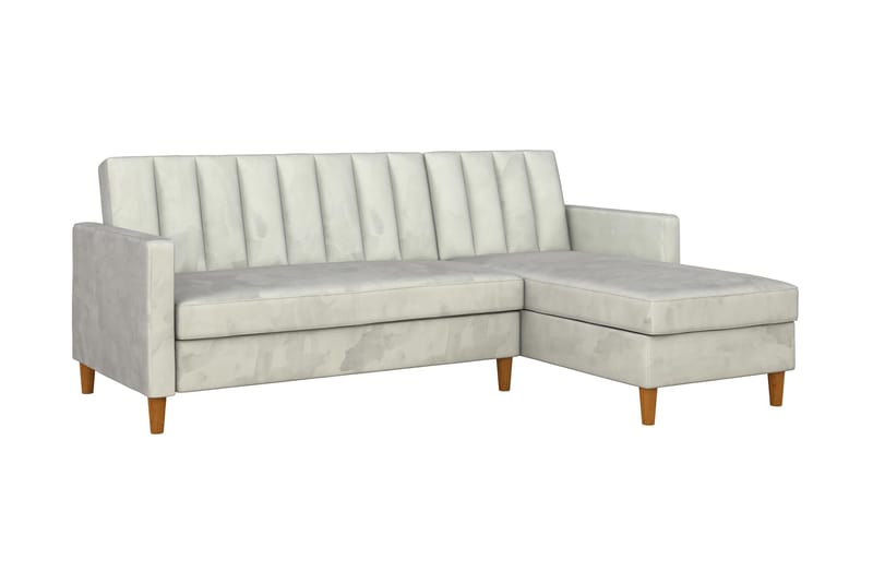Celine 3-sits Divansovesofa Fløyel/Lysegrå - Dorel Home - Møbler - Sofaer - Sovesofaer - Sovesofa divan