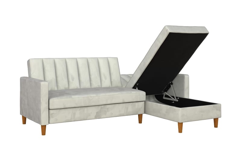 Celine 3-sits Divansovesofa Fløyel/Lysegrå - Dorel Home - Møbler - Sofaer - Sovesofaer - Sovesofa divan