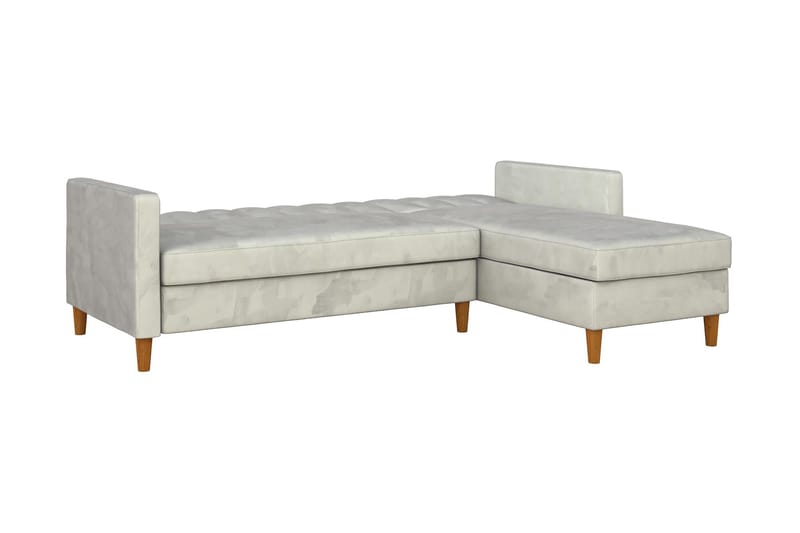 Celine 3-sits Divansovesofa Fløyel/Lysegrå - Dorel Home - Møbler - Sofaer - Sovesofaer - Sovesofa divan