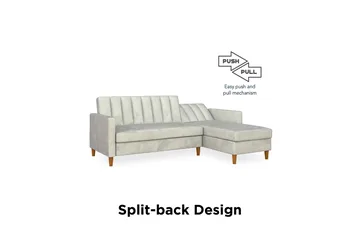 Celine 3-sits Divansovesofa Fløyel/Lysegrå - Dorel Home - Møbler - Sofaer - Sovesofaer - Sovesofa divan